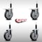 Service Caster 5'' SS Thermoplastic Rubber Swivel 1'' Expanding Stem Caster Set 2 Total Lock Brakes, 4PK SCC-SSEXTTL20S514-TPRB-2-S-2-1 - alternate 2